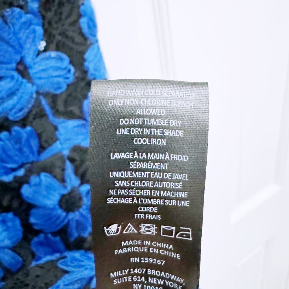 Milly Tahlia Tulle Embroidery Dress in Cobalt/Black - Picture 10 of 11
